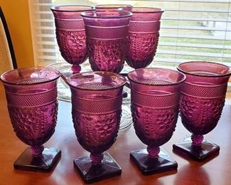 Vintage amethyst water goblets