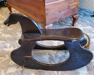 Antique child's handmade rocking horse