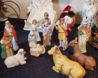 Entire room of Christmas decor (Nativity sets)