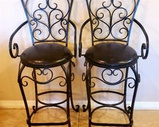 Nice iron and black bar stools