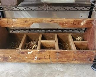 Several vintage handmade wooden toolboxes