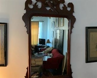 #11- Mahogany  Mirror with Carved bird- 23 1/4" wide x 43 1/2" tall- $100