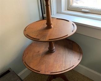 #9- Tri Level Table- Vintage Dumbwaiter Table- 39" tall x 22" wide- $120