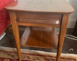 #24- Mid Century Stanley Side Table- 22" high x 29" deep x 19" wide- $110