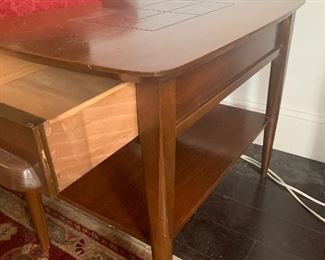 #24- Mid Century Stanley Side Table- 22" high x 29" deep x 19" wide- $110