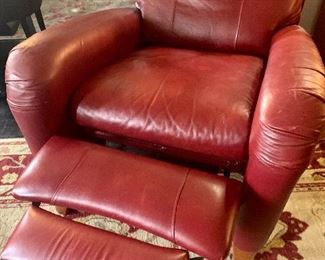 #15- Red leather Lazyboy - 33" deep x 38" tall x 30 1/2 wide- $200