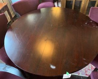 #16- Crate & Barrel Pedestal dining table w/ leaf- 56" wide x 30" tall (leaf is 20" wide)- $200