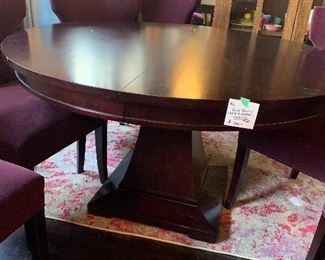 #16- Crate & Barrel Pedestal dining table w/ leaf- 56" wide x 30" tall (leaf is 20" wide)- $200