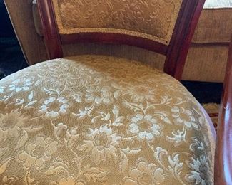 #22- Vintage Upholstered Chair on Casters- 32" high x 20" deep x 24" wide- $50