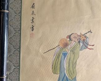 #38- Chinese painting on silk- 15” x 18 1/4”- $60