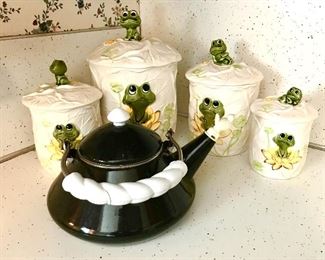 Retro Frog Canisters Sears 1977