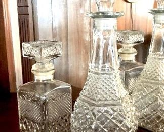Cut glass decanters