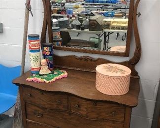 Antique dresser and mirror