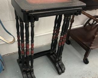 Antique nesting side tables