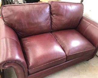 Leather love seat