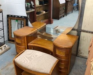 Art Deco vanity with stool
