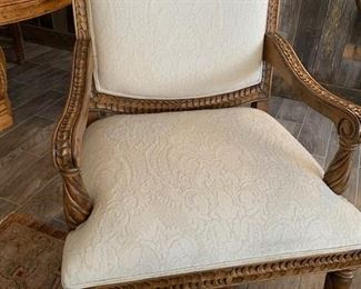 Carved Italian Oversized Arm Chair (close)