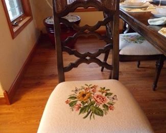 closeup of dining room chairs, we have 6
