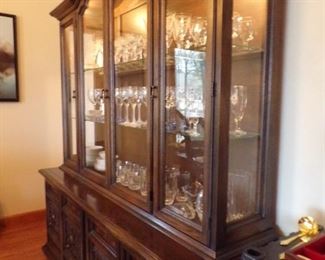 china hutch, lighted
