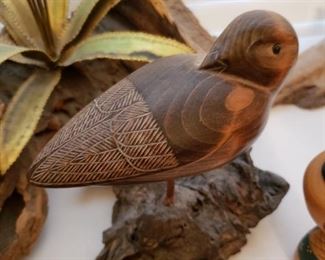 Signed Japanese Wood Birds