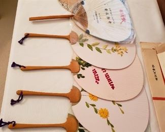 Japanese Fans- Embroidered Silk