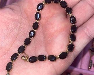 10k GOLD SAPPHIRE TENNIS BRACELET