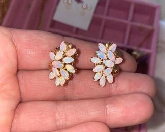 14K GOLD OPAL EARRINGS