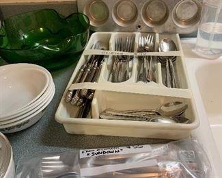 Oneida flatware, also some cool ekco vintage flatware set called "Sundown"