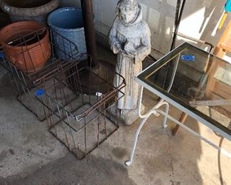 patio stuff, cement St Francis statue