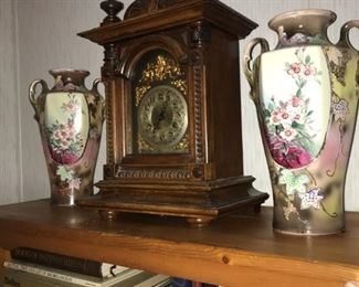 French Colck and Nippon Vases
