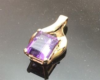 14KT GOLD AMETHYST STONE JEWELRY