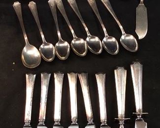 VTG. STERLING SILVER FLATWARE, 448g