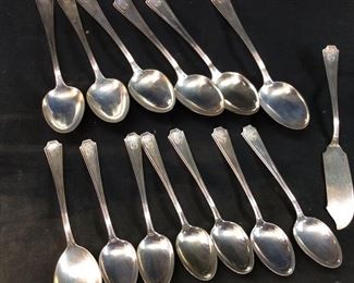 VTG. STERLING SILVER FLATWARE, 448g SPOONS ONLY WEIGHT
