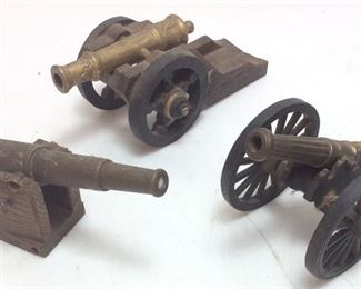 CAST IRON & 1 PLASTIC CANNONS