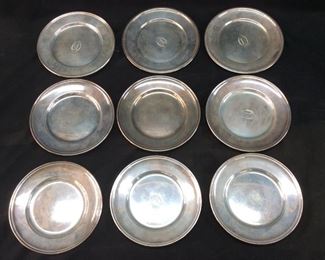 GORHAM & WALLACE STERLING SILVER 756 GRAMS DESERT PLATES