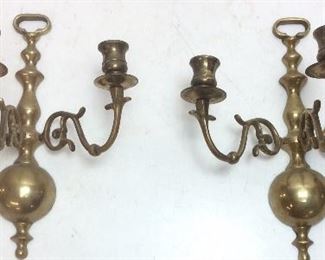 VINTAGE BRASS WALL CANDLE HOLDERS