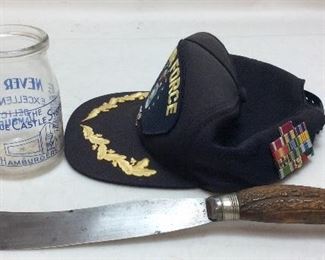 AIR FORCE HAT WITH MEDALS, CARVING
