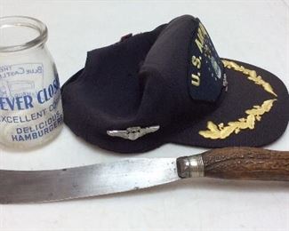 AIR FORCE HAT WITH MEDALS, CARVING