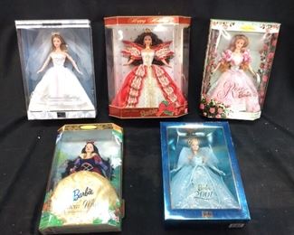 (5) BARBIE DOLL COLLECTIBLES IN BOX