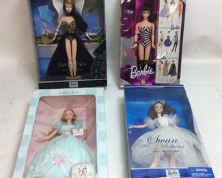 4) BARBIE DOLLS IN BOX