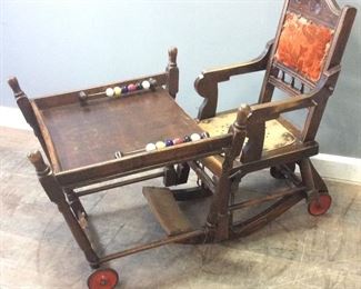 ANTIQUE CHILD’S WORK DESK, LEATHER 