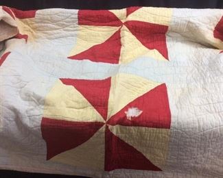 Antique Red Pinwheel Quilt