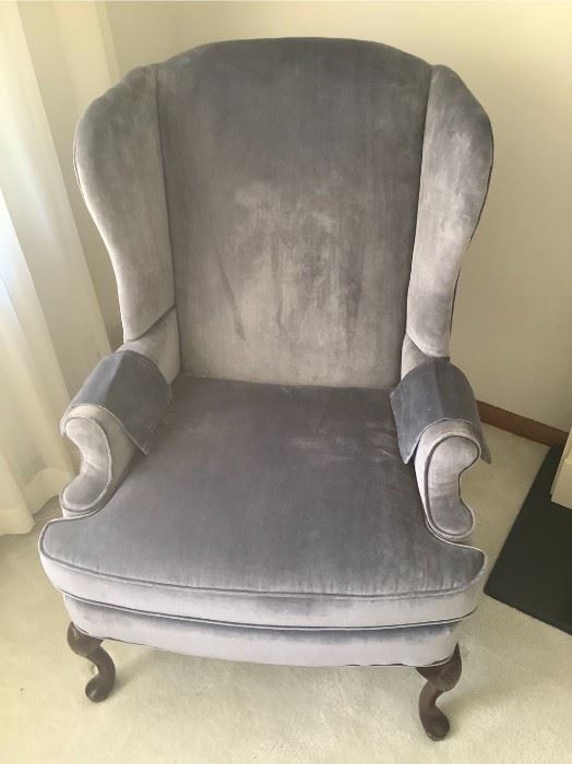 001 Blue Velvet Victorian Styled Pembrook Chair