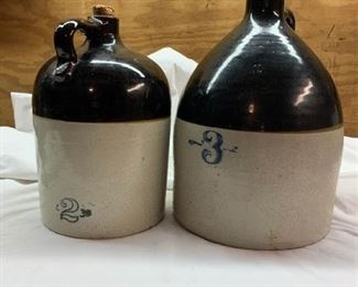 Antique Stoneware Moonshine Jugs
