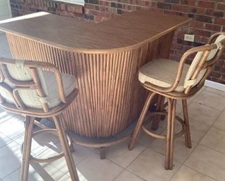 Bamboo Patio Bar Stools