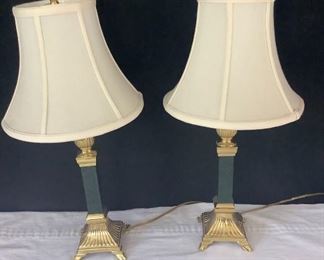 Faux Malachite Table Lamps 2ct
