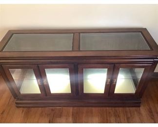Glass Panel Broyhill Console Table