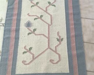 Pastel Woven Floral Patio Rugs