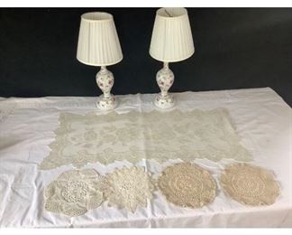 Rose Lamps and Doilies