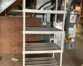 Three Adjustable Plastic Garage Shelves